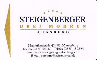 Hotel Keycard Steigenberger Augsburg Germany Front