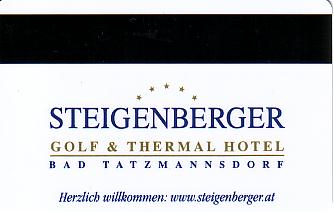 Hotel Keycard Steigenberger Bad Tatzmannsdorf Austria Back