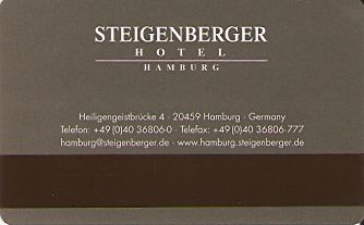 Hotel Keycard Steigenberger Hamburg Germany Back