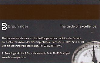Hotel Keycard Steigenberger Stuttgart Germany Back