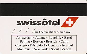 Hotel Keycard Swissotel Basel Switzerland Back