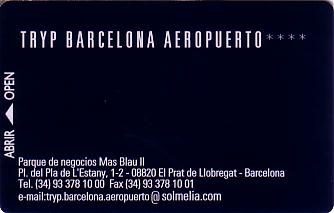 Hotel Keycard Sol Melia - Tryp Barcelona Spain Front