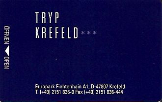 Hotel Keycard Sol Melia - Tryp Krefeld Germany Front