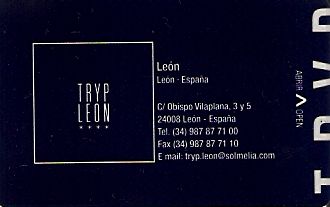Hotel Keycard Sol Melia - Tryp Leon Spain Front