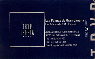 Hotel Keycard Sol Melia - Tryp Las Palmas Spain Front