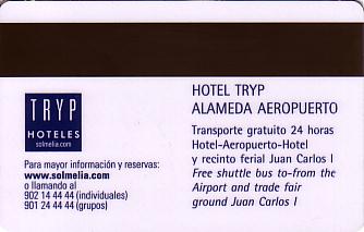 Hotel Keycard Sol Melia - Tryp Madrid Spain Back