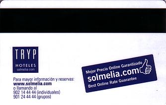 Hotel Keycard Sol Melia - Tryp Madrid Spain Back