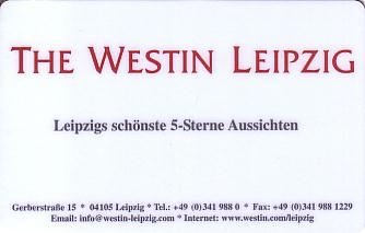 Hotel Keycard Westin Leipzig Germany Front