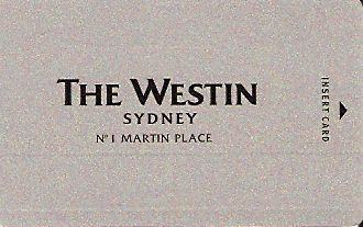 Hotel Keycard Westin Sydney Australia Front