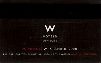 Hotel Keycard W Hotels Istanbul Turkey Back